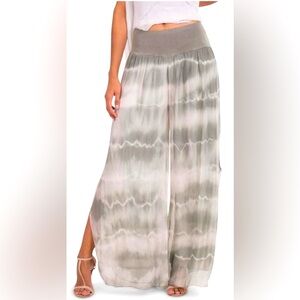 Gigi Moda Jasmin Taupe Silk Pant, Tie Dye, One Size